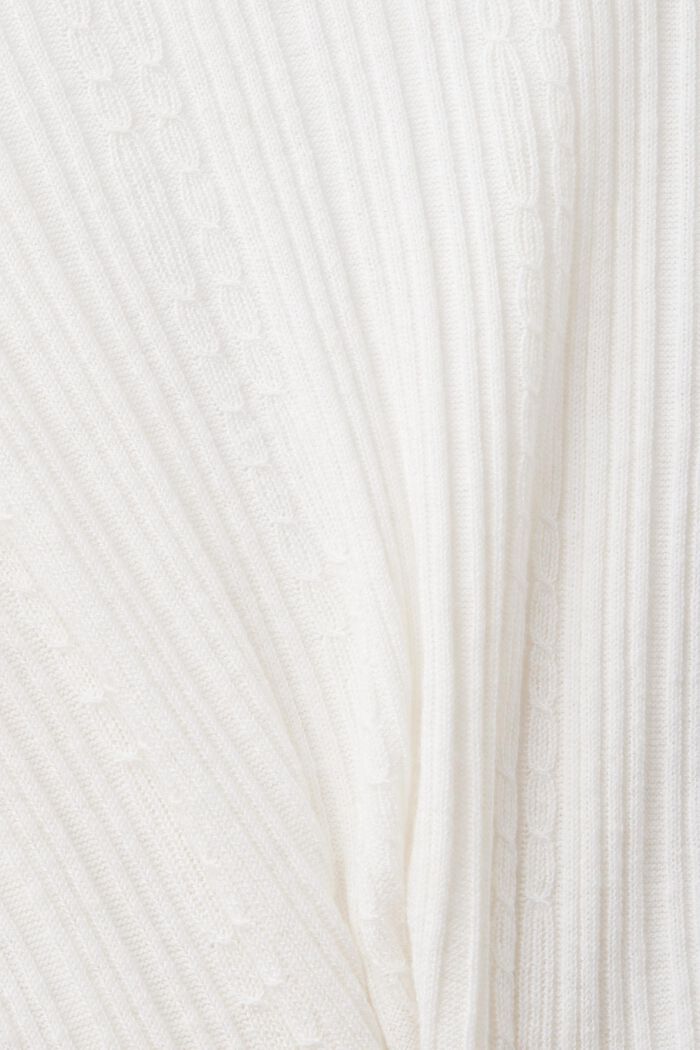 Cardigan raccourci animé d’un motif côtelé, OFF WHITE, detail image number 5