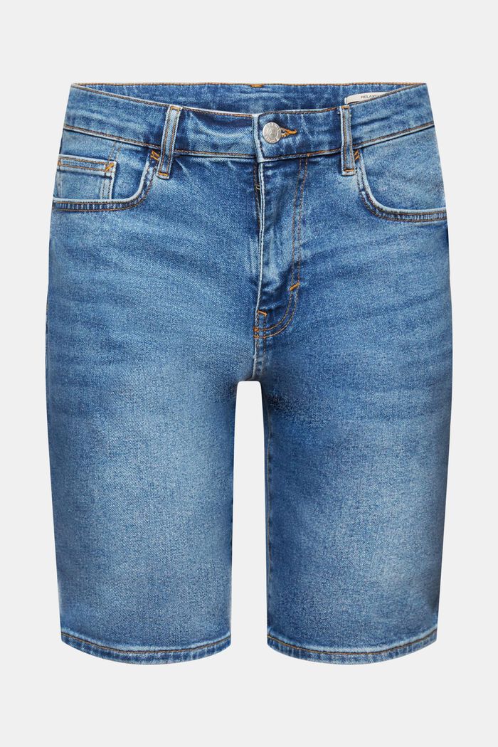 Short en jean décontracté de coupe Slim Fit, BLUE LIGHT WASHED, detail image number 6