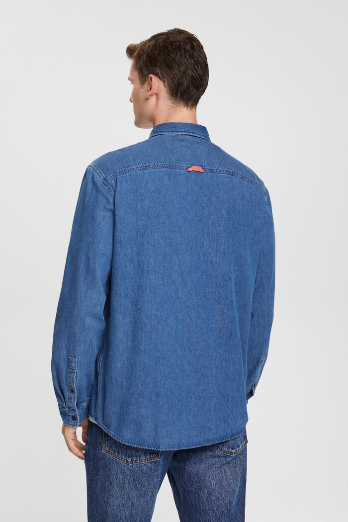 Chemise en jean à poche plaquée, BLUE MEDIUM WASHED, detail image number 3
