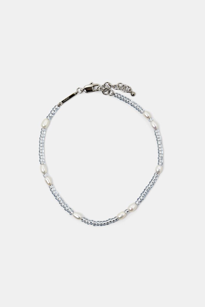 Bracelet de cheville en acier inoxydable à perles, SILVER, detail image number 0