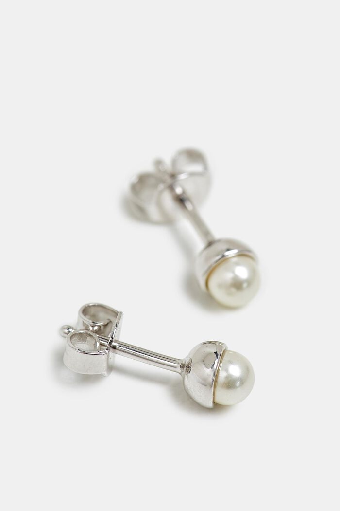 Clous d’oreilles à perle, argent sterling, SILVER, detail image number 0
