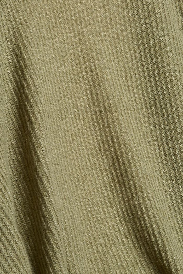 À teneur en laine/alpaga : le cardigan à effet cache-cœur, LIGHT KHAKI, detail image number 4