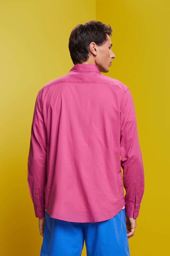 T-shirt à manches longues unicolore, 100 % coton, DARK PINK, detail image number 3