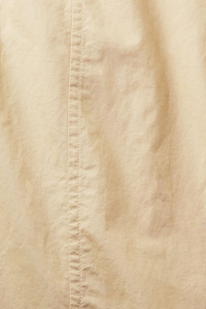 Robe-chemise en popeline de coton à taille nouée, SAND, detail image number 6