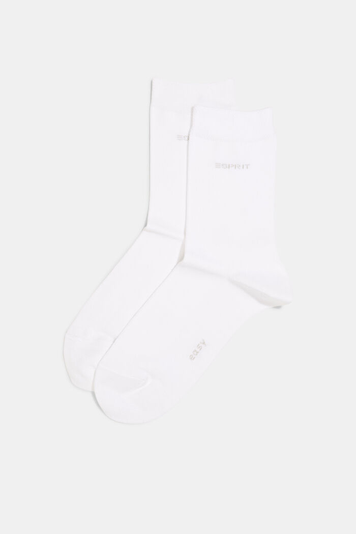 Lot de 2 paires de chaussettes en coton biologique mélangé, WHITE, detail image number 0