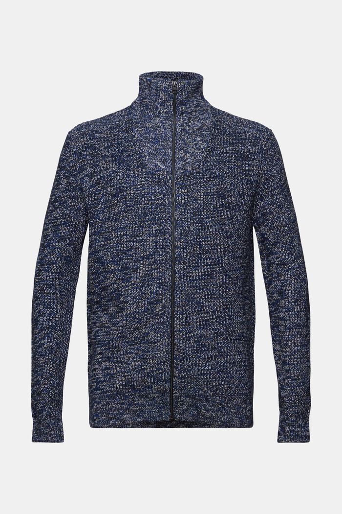 Cardigan zippé en coton, PETROL BLUE, detail image number 5