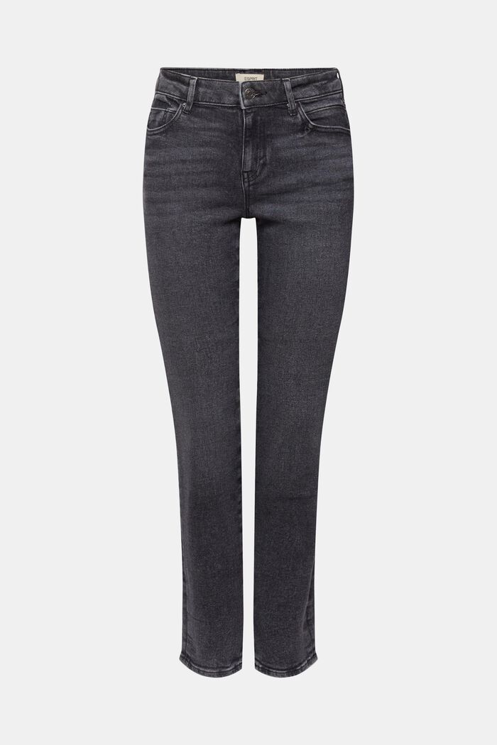 Jean stretch taille haute à jambes droites, GREY DARK WASHED, detail image number 6