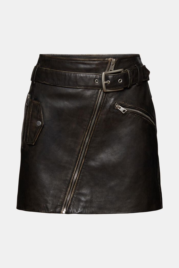 Mini-jupe à zip asymétrique, BLACK, detail image number 7