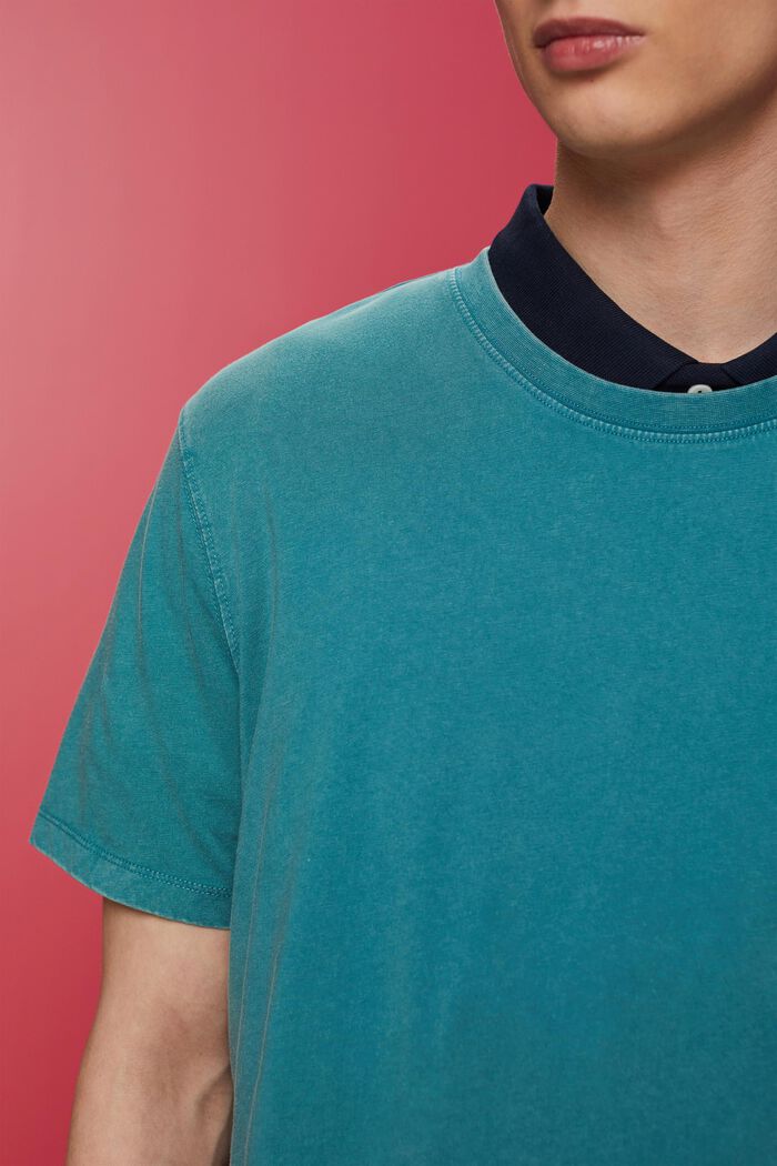 T-shirt en jersey teint en pièce, 100 % coton, TEAL BLUE, detail image number 2