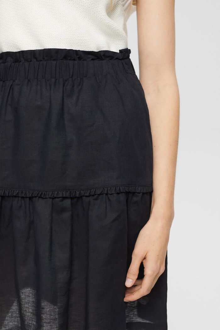 Mini-jupe en lin mélangé, BLACK, detail image number 3