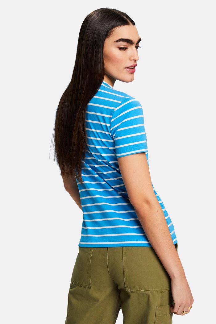 T-shirt rayé à col ras-du-cou, BLUE, detail image number 2