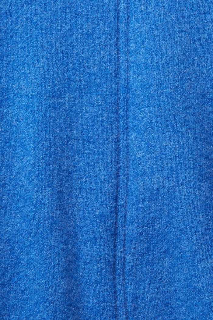 À teneur en laine : le pull-over duveteux à col droit, BRIGHT BLUE, detail image number 1
