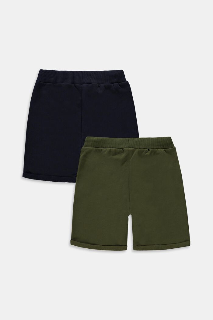 Lot de 2 shorts molletonnés, 100 % coton, OLIVE, detail image number 1
