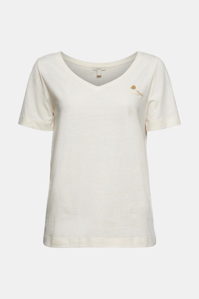 T-shirt orné de picots texturés, coton biologique, OFF WHITE, detail image number 5