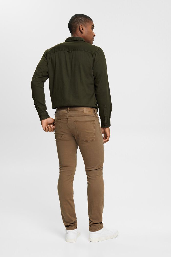 Pantalon de coupe Slim Fit, coton biologique, DARK KHAKI, detail image number 5