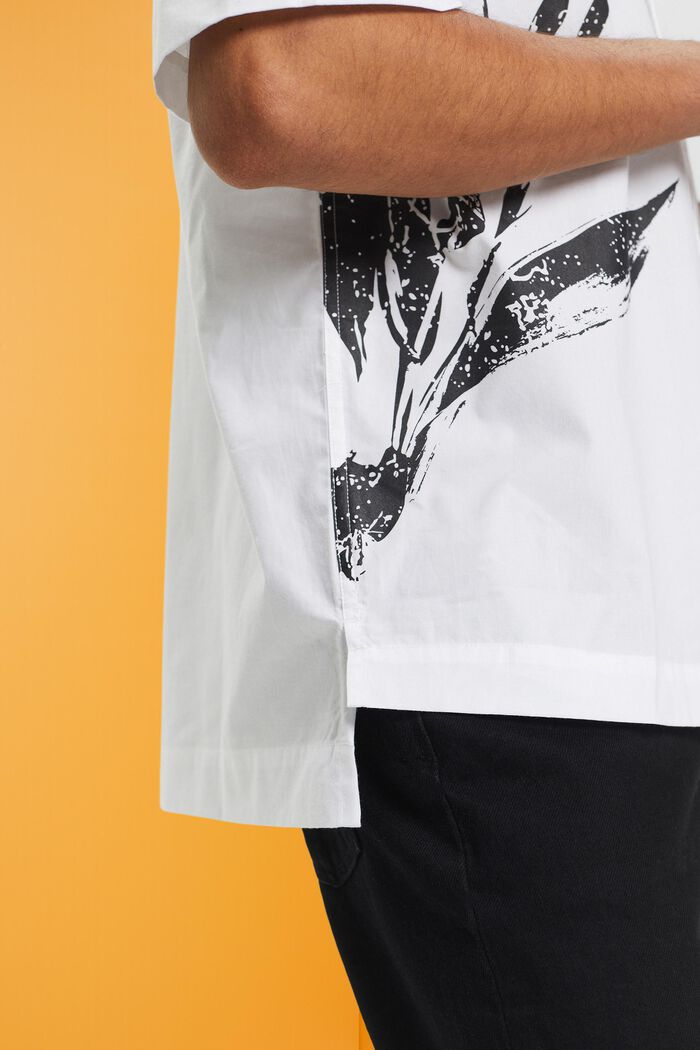 T-shirt orné d’un grand imprimé à fleurs, WHITE, detail image number 4