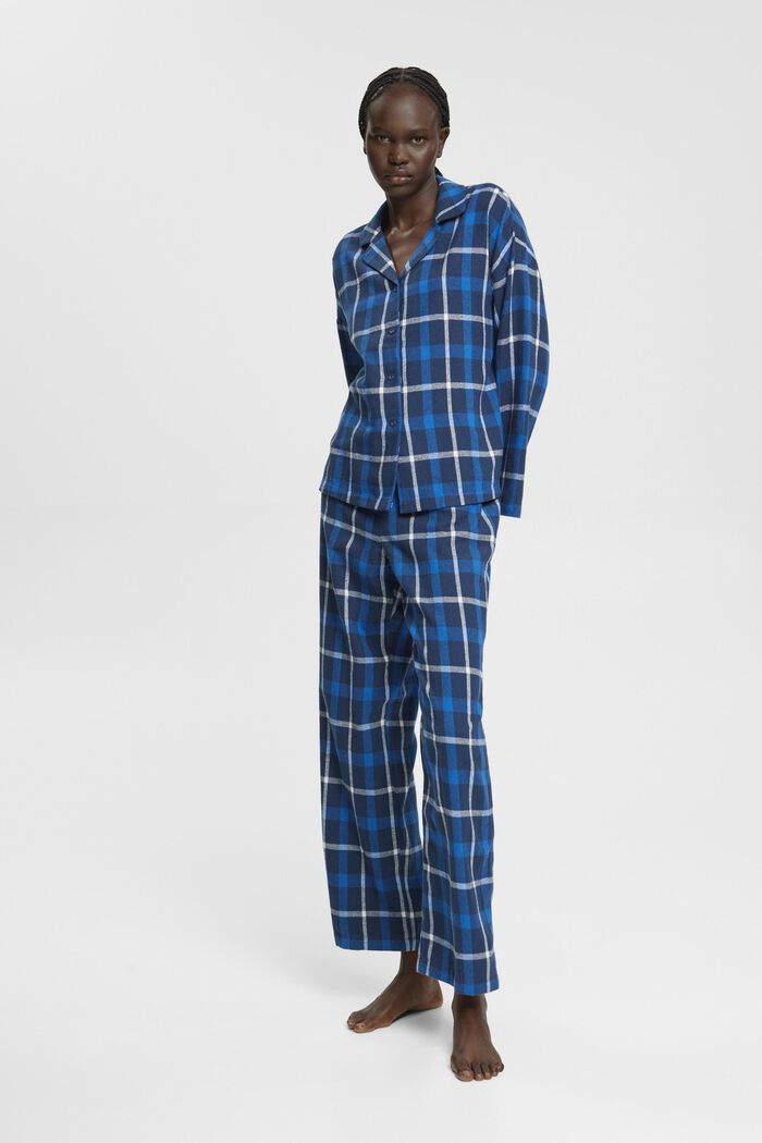 Ensemble de pyjama à carreaux en flanelle, INK, detail image number 0