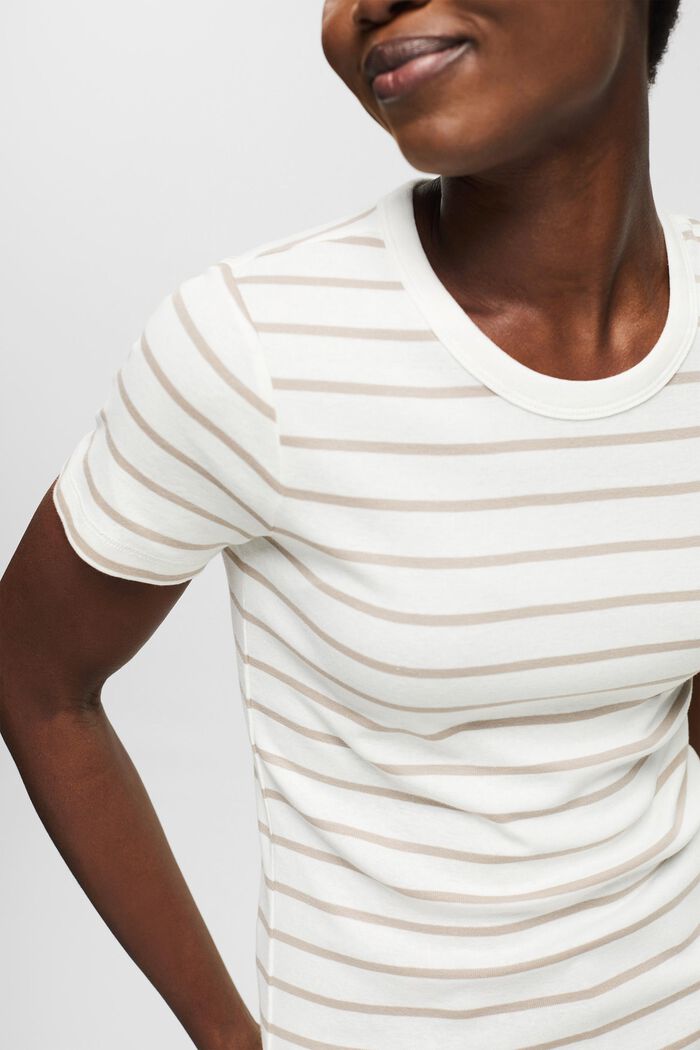 T-shirt rayé en coton, OFF WHITE, detail image number 0