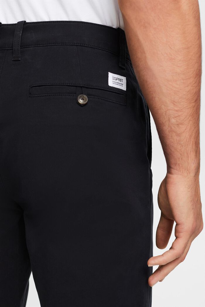 Pantalon chino droit en twill de coton, BLACK, detail image number 3