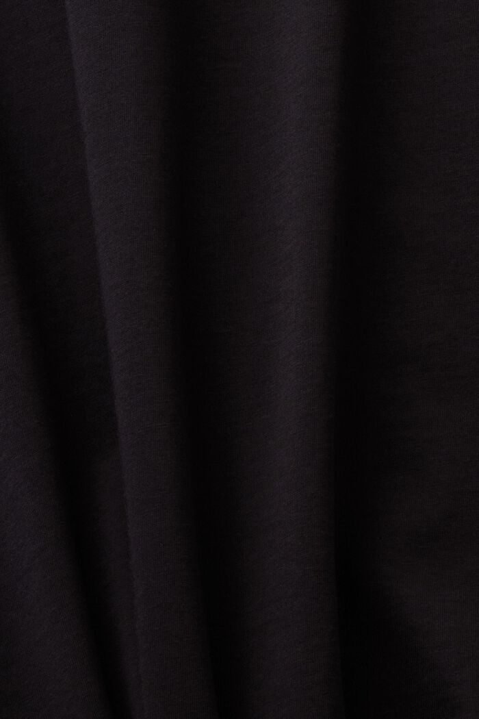 T-shirt en coton à encolure en V de coupe Slim Fit, BLACK, detail image number 5