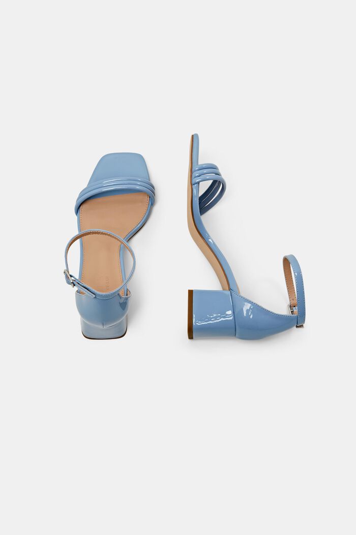 Sandales à talon bottier en similicuir verni, LIGHT BLUE, detail image number 5