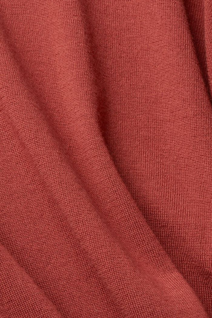 Pull-over en laine tricoté, TERRACOTTA, detail image number 1
