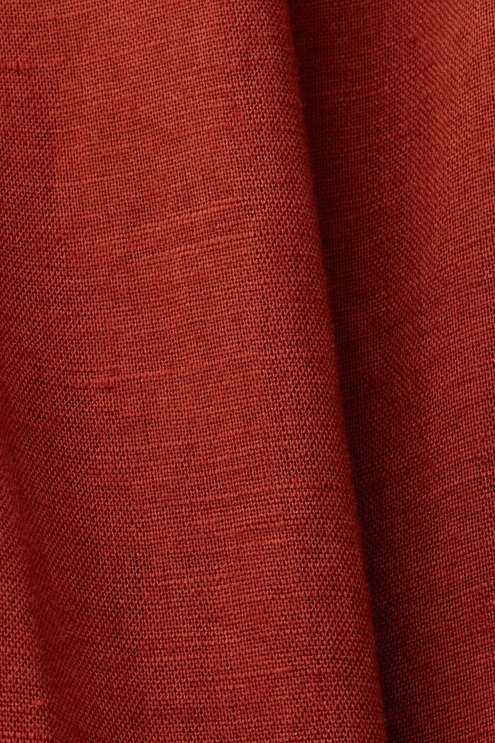 Mini-robe, mélange de coton et de lin, TERRACOTTA, detail image number 5