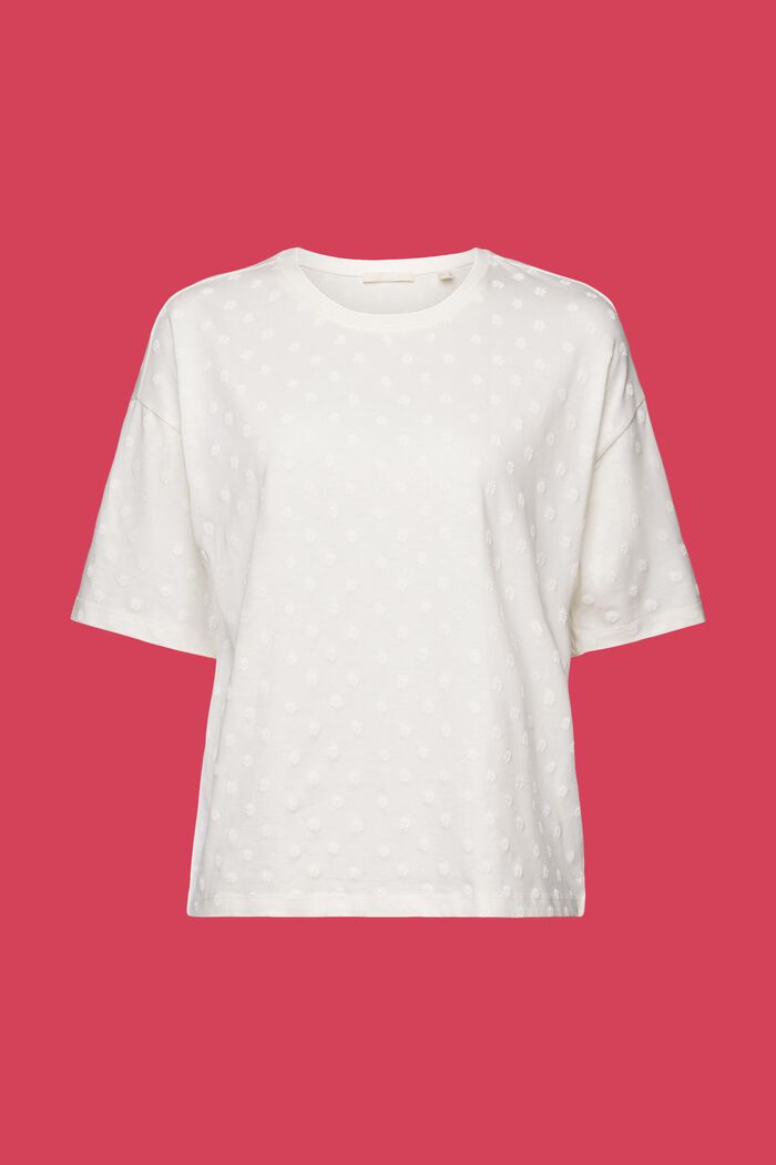 T-shirt imprimé ton sur ton, 100 % coton, OFF WHITE, detail image number 6