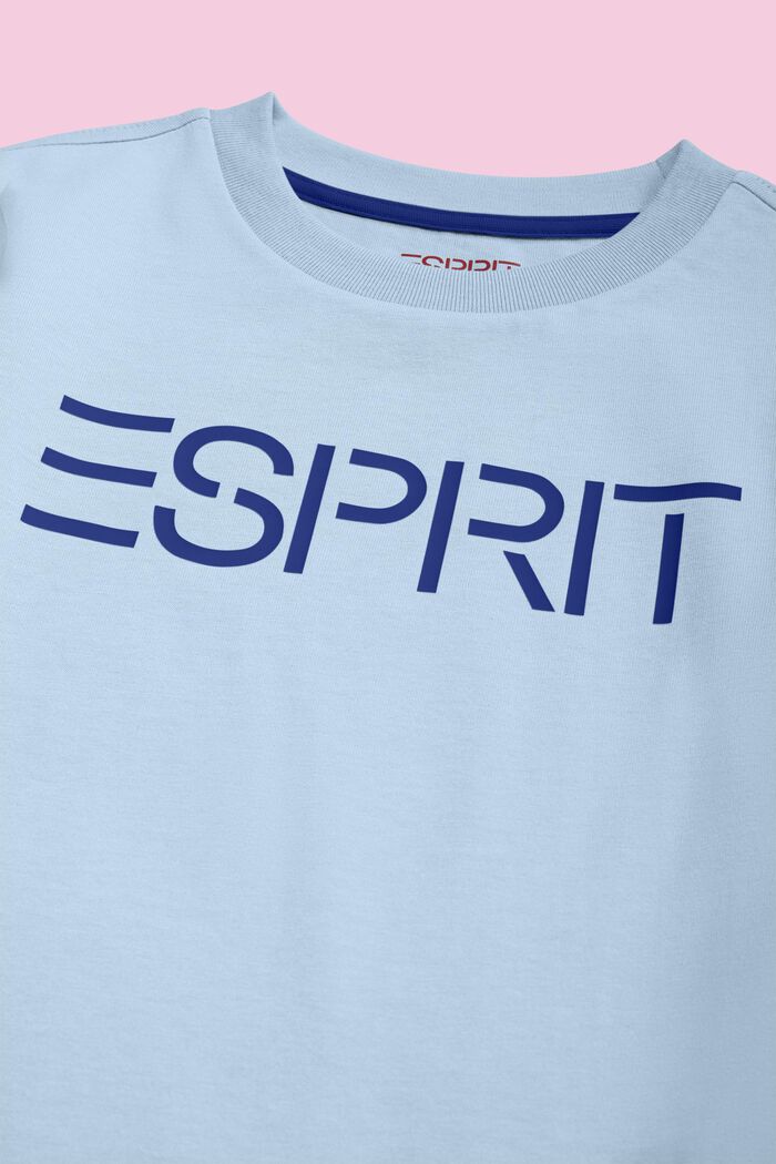 T-shirt à logo en coton biologique, PASTEL BLUE, detail image number 2