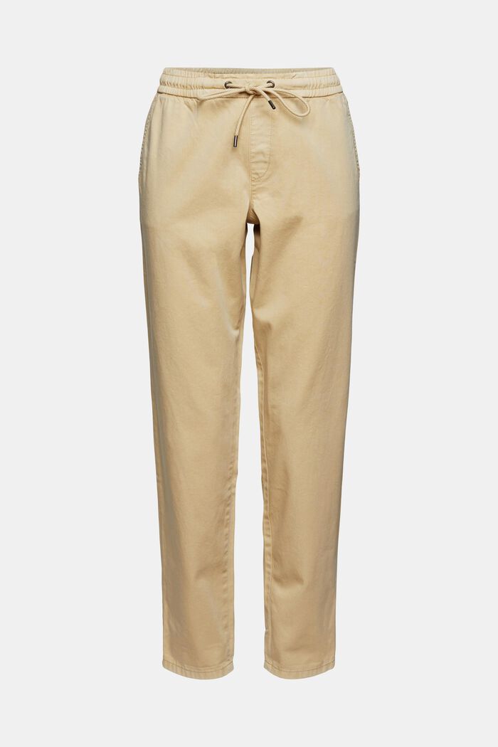 Pantalon en coton Pima doté d´un cordon de serrage à la taille, SAND, detail image number 7