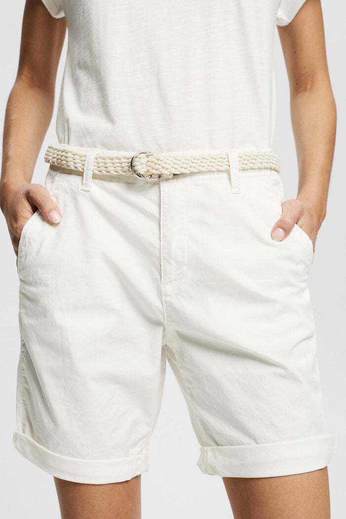 Short à ceinture tissée, WHITE, detail image number 2