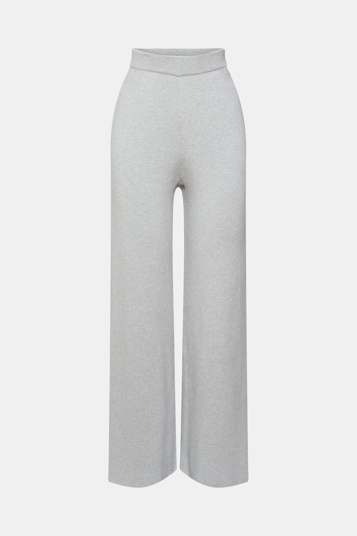 Pantalon taille haute en maille côtelée, LIGHT GREY, detail image number 2