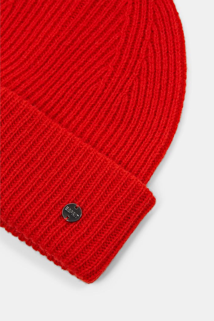 À teneur en cachemire : le bonnet en laine mélangée, RED, detail image number 1