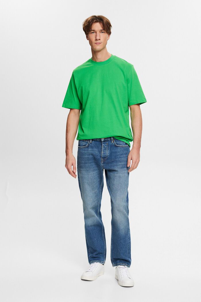 T-shirt à encolure ronde en coton, GREEN, detail image number 4