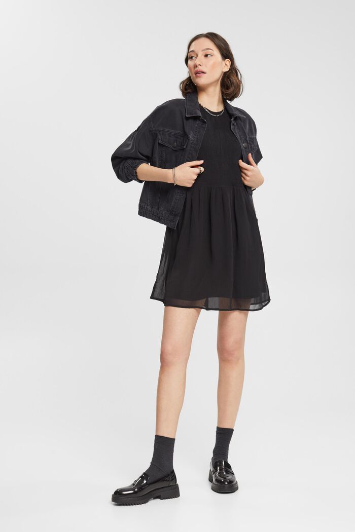 Mini-robe en mousseline, BLACK, detail image number 5