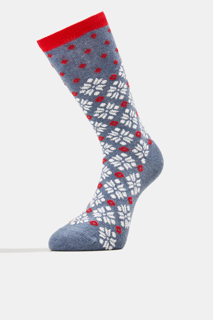 Lot de 3 paires de chaussettes à motif norvégien, BLUE, detail image number 1
