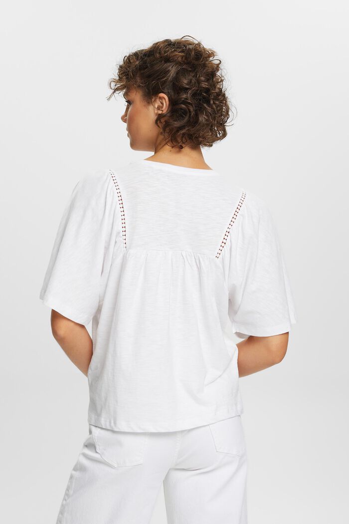 T-shirt évasé, 100 % coton, WHITE, detail image number 3