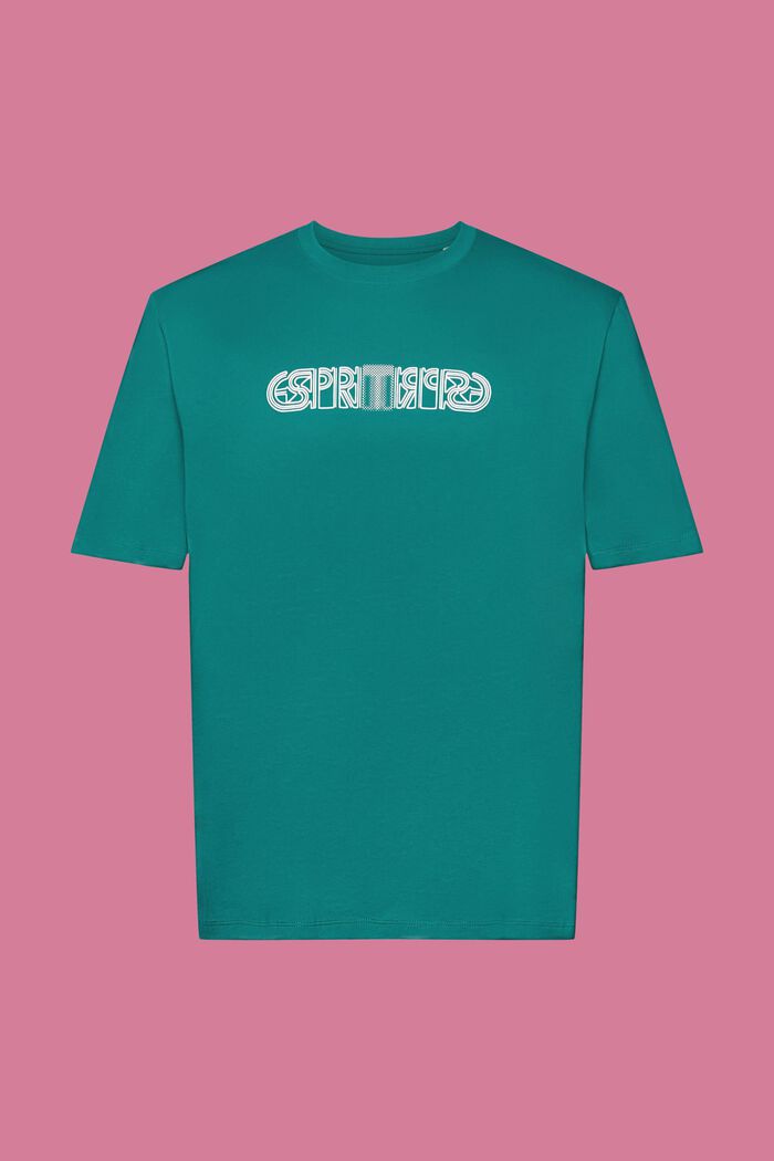 T-shirt de coupe Relaxed Fit à imprimé logo, EMERALD GREEN, detail image number 6