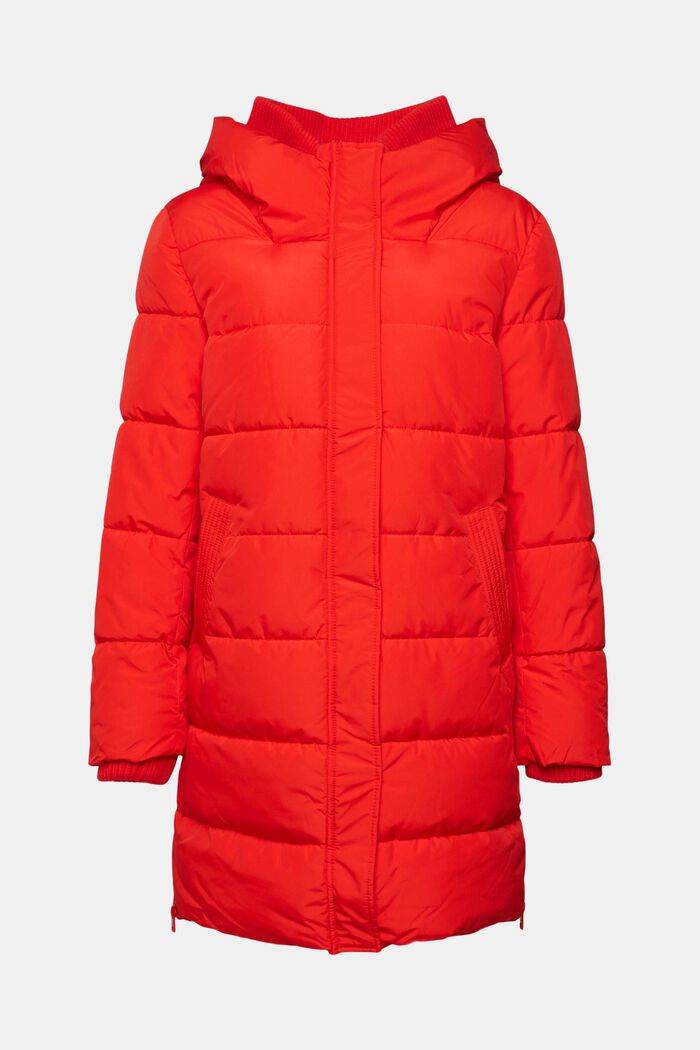 Manteau matelassé à détails en maille côtelée, RED, detail image number 8