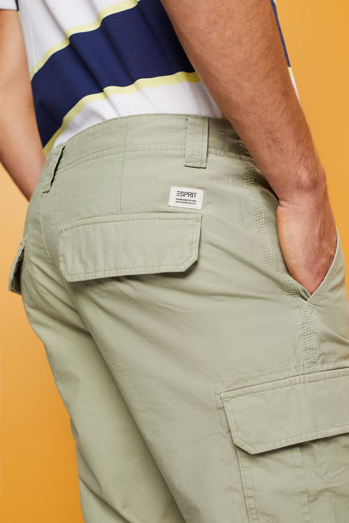 Pantalon cargo en twill de coton, LIGHT GREEN, detail image number 4