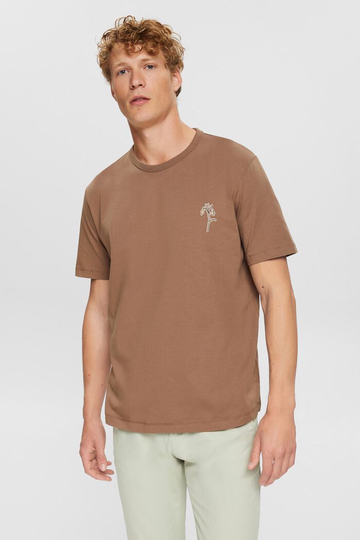 T-shirt en jersey orné d’une étiquette, CARAMEL, detail image number 0