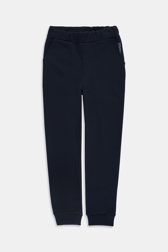 Pantalon molletonné basique, 100 % coton, NAVY, detail image number 0