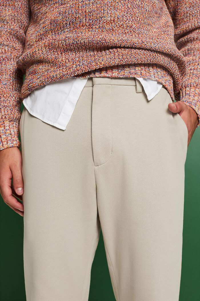Pantalon en maille de coton mélangé, BEIGE, detail image number 3