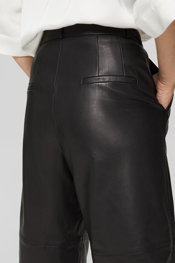 En cuir : la jupe-culotte à taille haute, BLACK, detail image number 2