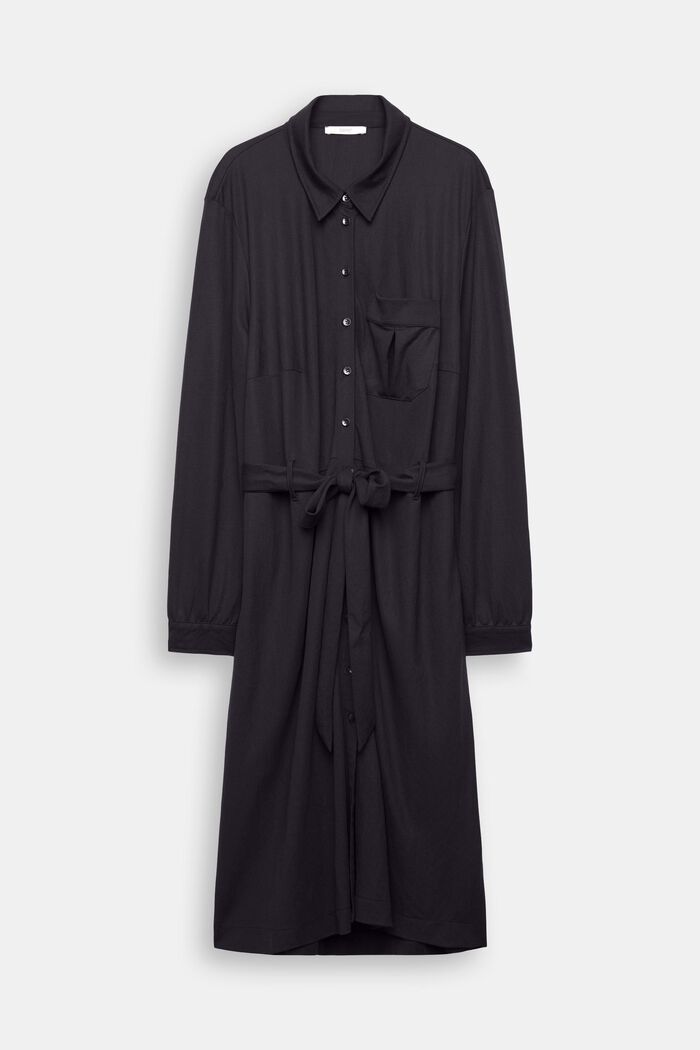 Robe-chemise CURVY munie d’une ceinture à nouer, BLACK, detail image number 3
