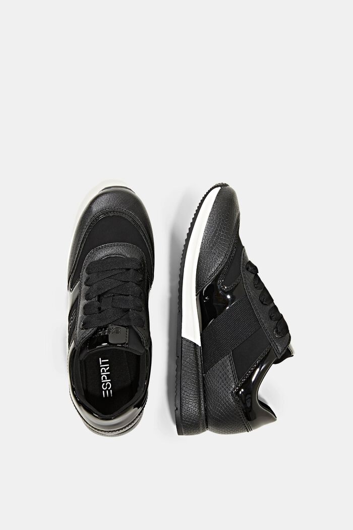 Sneakers en similicuir, BLACK, detail image number 1