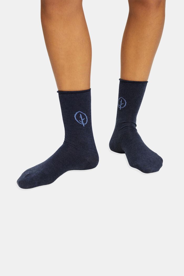 Lot de 2 paires de chaussettes tendance pour femme, NAVY/BLUE, detail image number 2