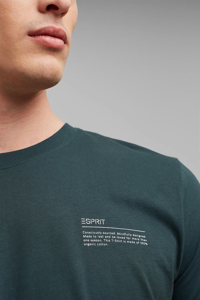 T-shirt en jersey doté d´un imprimé, 100 % coton bio, TEAL BLUE, detail image number 1
