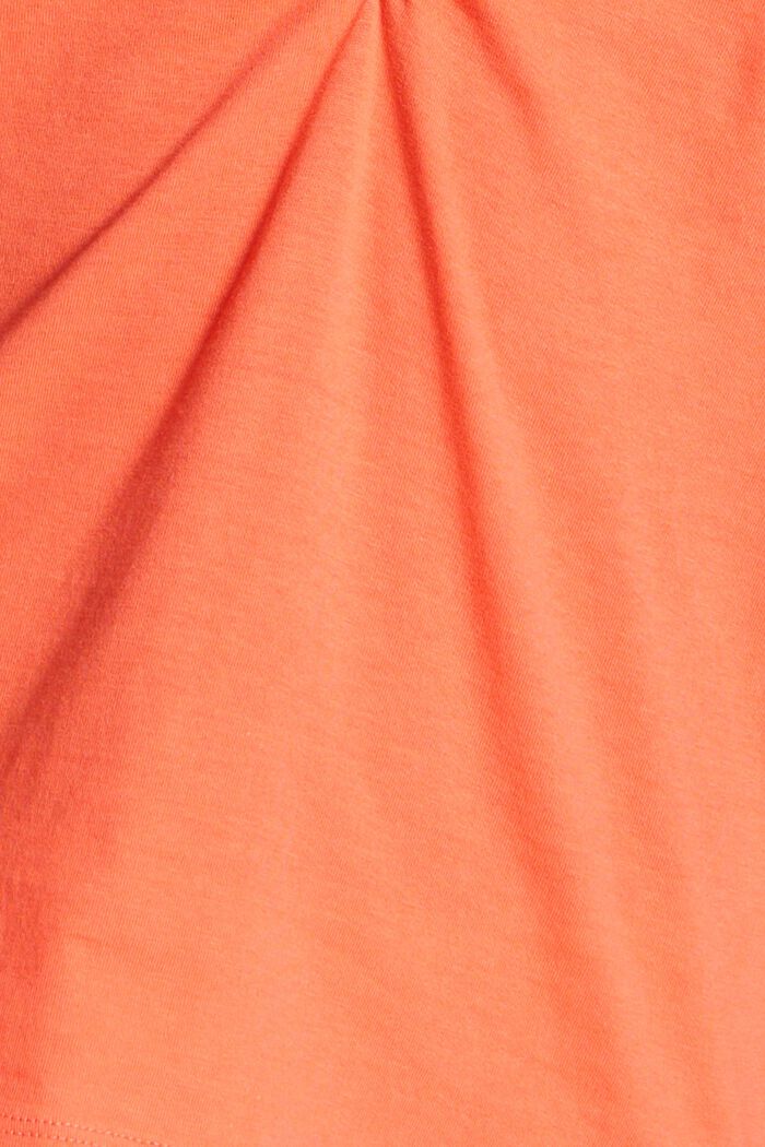 T-shirt à fronces, 100 % coton, CORAL ORANGE, detail image number 4