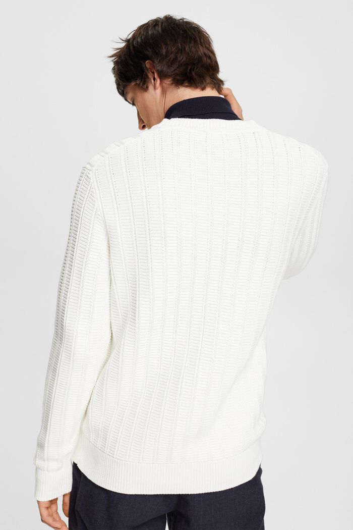 Pull-over en maille structurée, OFF WHITE, detail image number 3